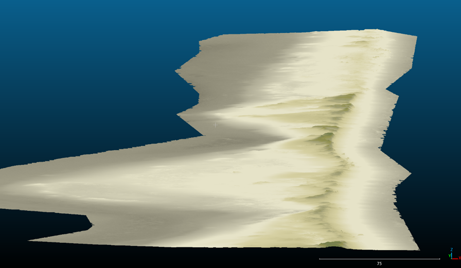 Custom DTM visualization - front view
